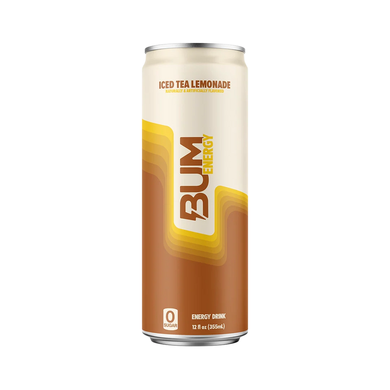 RAW Raw Bum Energy Drink 12 Oz/12 Pack Ice Tea Lemonade Nuevo
