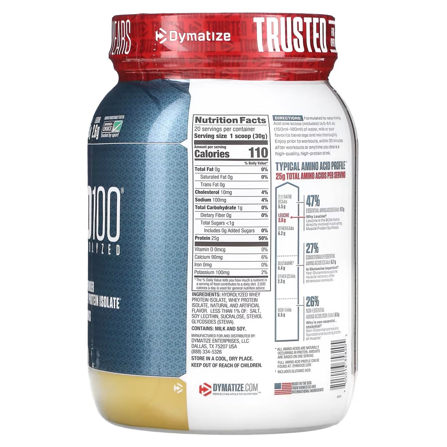 Dymatize Nutrition Iso 100 1.4 Lbs 20 Serv Chocolate Gourmet