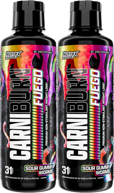 NUTREX Nutrex Nt Carniburn 31 Servicios Sour Gummy Worms "nuevo"
