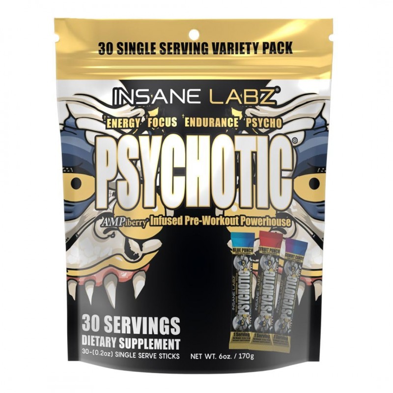 Insane Labz Psychotic Gold 30 Sticks Serv Variety Bag Flavors