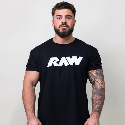 PLAYERAS Playeras T-shirt Raw Black Letters Red M