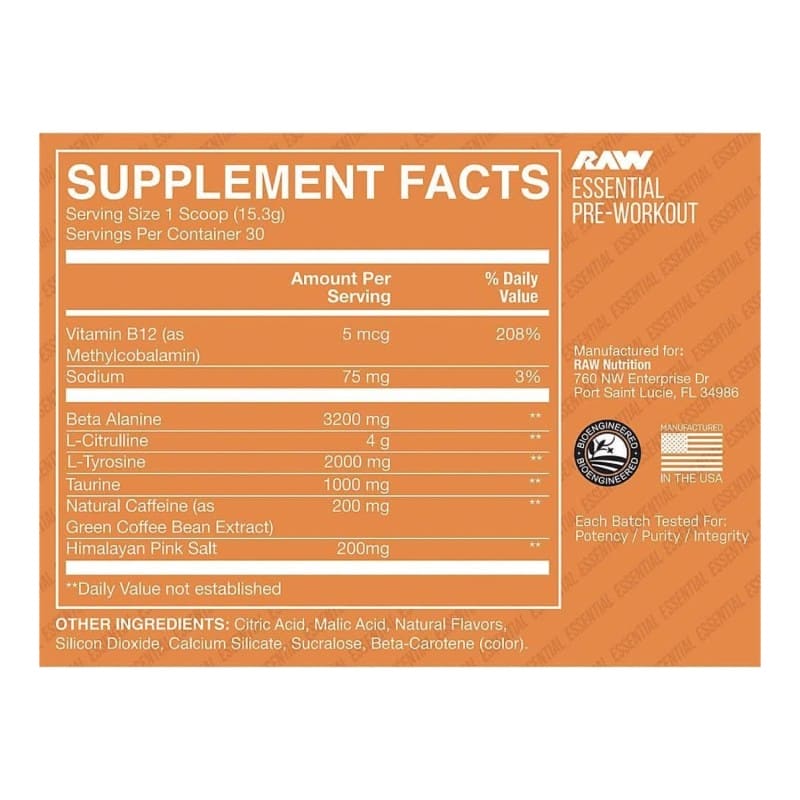 Raw Cbum Essential Pwo 30 Serv Orange