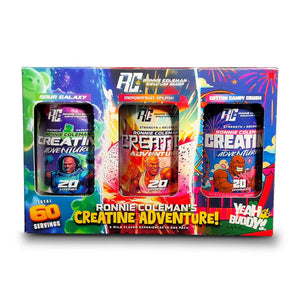 RONNIE COLEMAN Ronnie Coleman Ronnie Creatine Adventure Box Set Sour Galaxy Dragon Fruit & Cotton Candy Nuevo