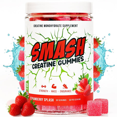 Smash Creatine Gummies 120 Ct Strawberry Splash